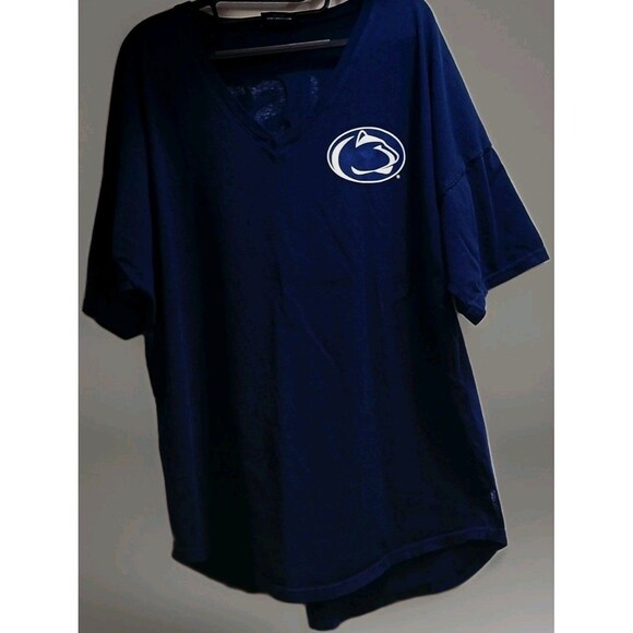 Penn State Nittany Lions Women's L Spirit Jersey Oversized V-Neck Navy Tee NCAA - Picture 2 of 9